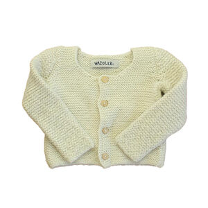 Waddler Unisex Ivory Alpaca Blend Cardigan size: 3-6 Months